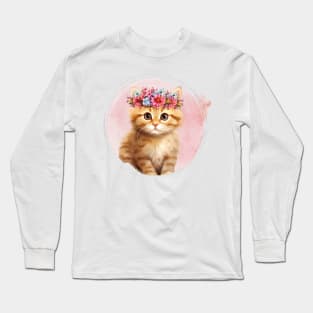 Baby Animal with Floral Crown Long Sleeve T-Shirt